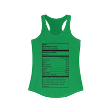 Laden Sie das Bild in den Galerie-Viewer, Brat Nutritional Facts Women&#39;s Ideal Racerback Tank
