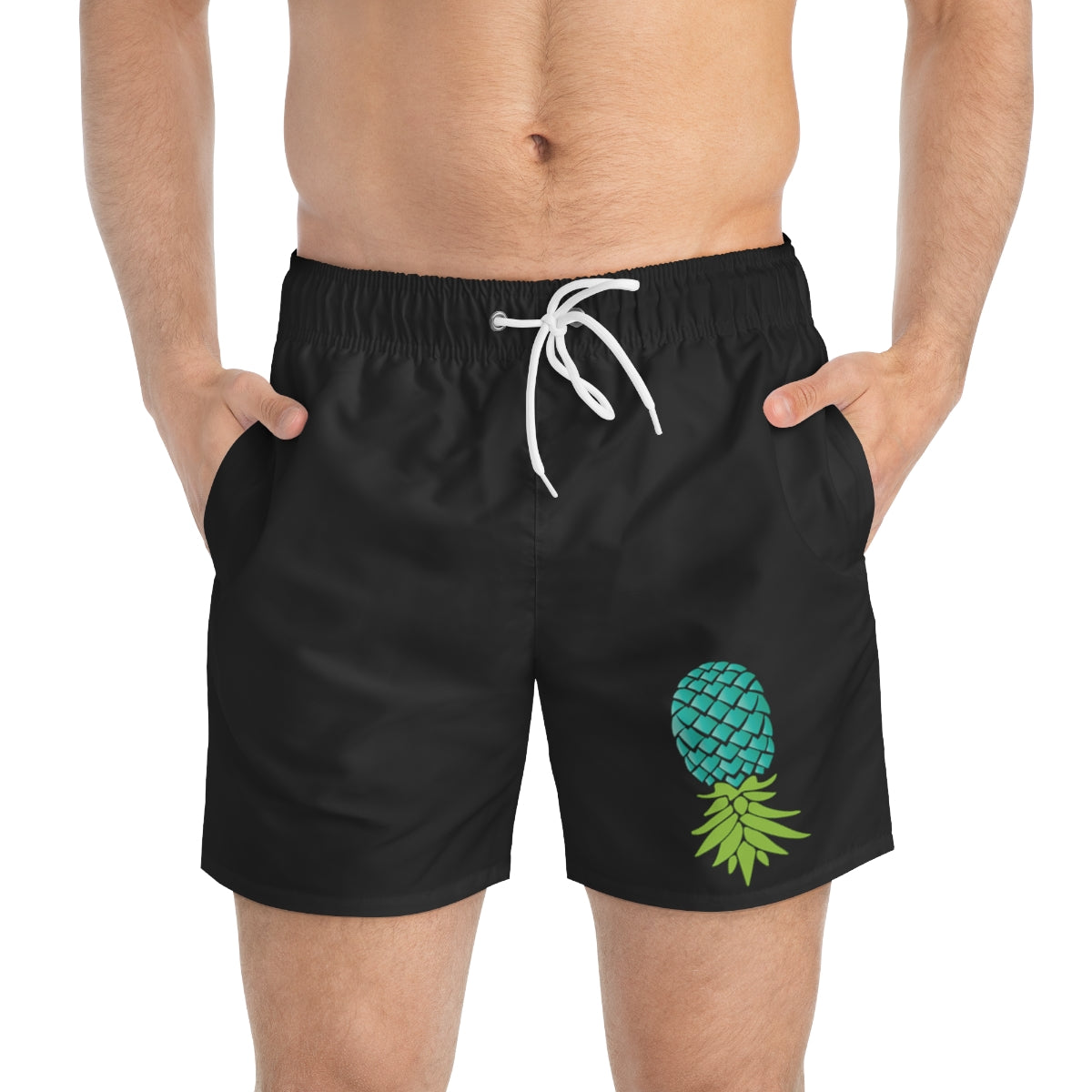 Upside Down Pineapple Mens Swim Trunks