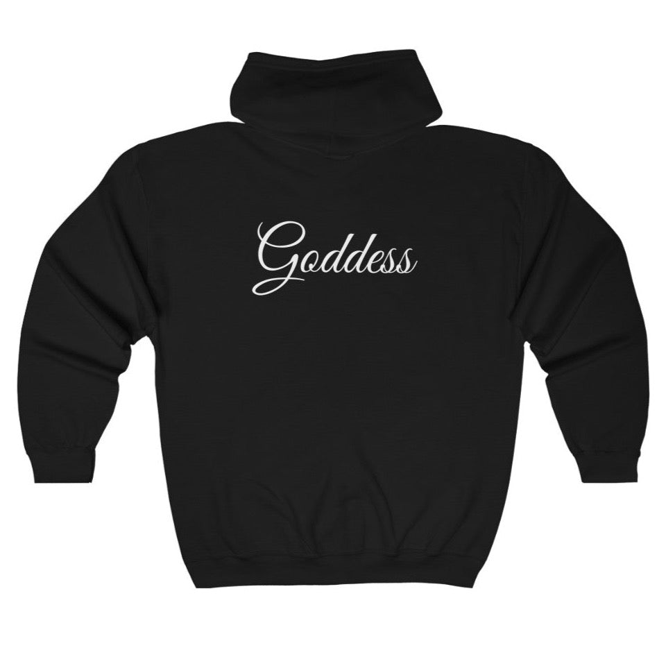 Sweat-shirt à capuche zippé unisexe en mélange épais Goddess