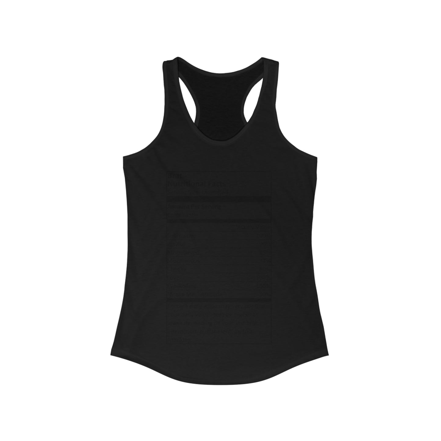 Brat Nutritional Facts Women's Ideal Racerback Tank