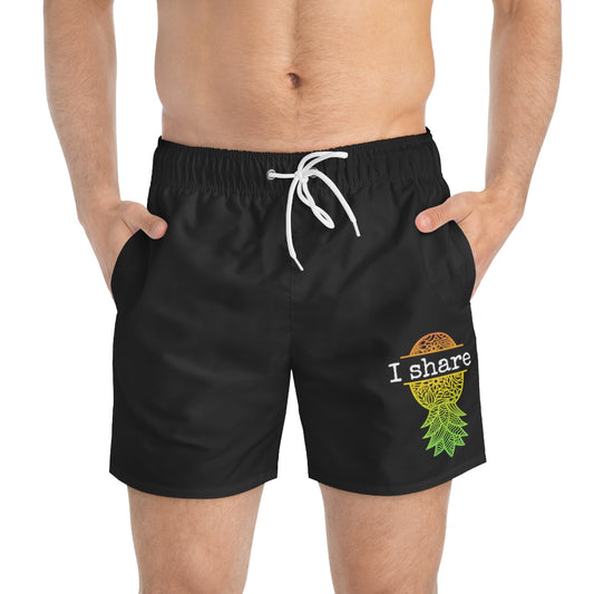 Upside Down Pineapple Mens Swim Trunks