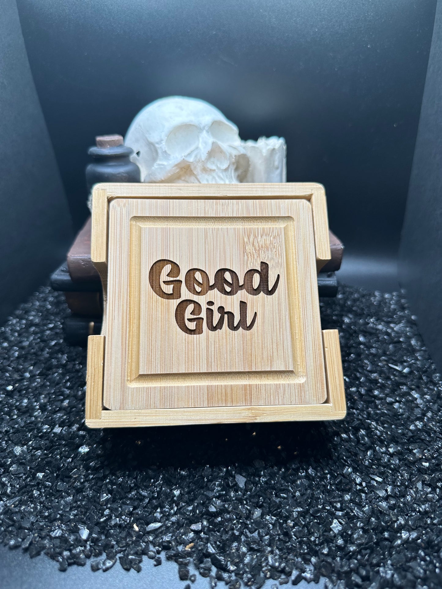 Good Girl Bamboo Coasters Set of 4