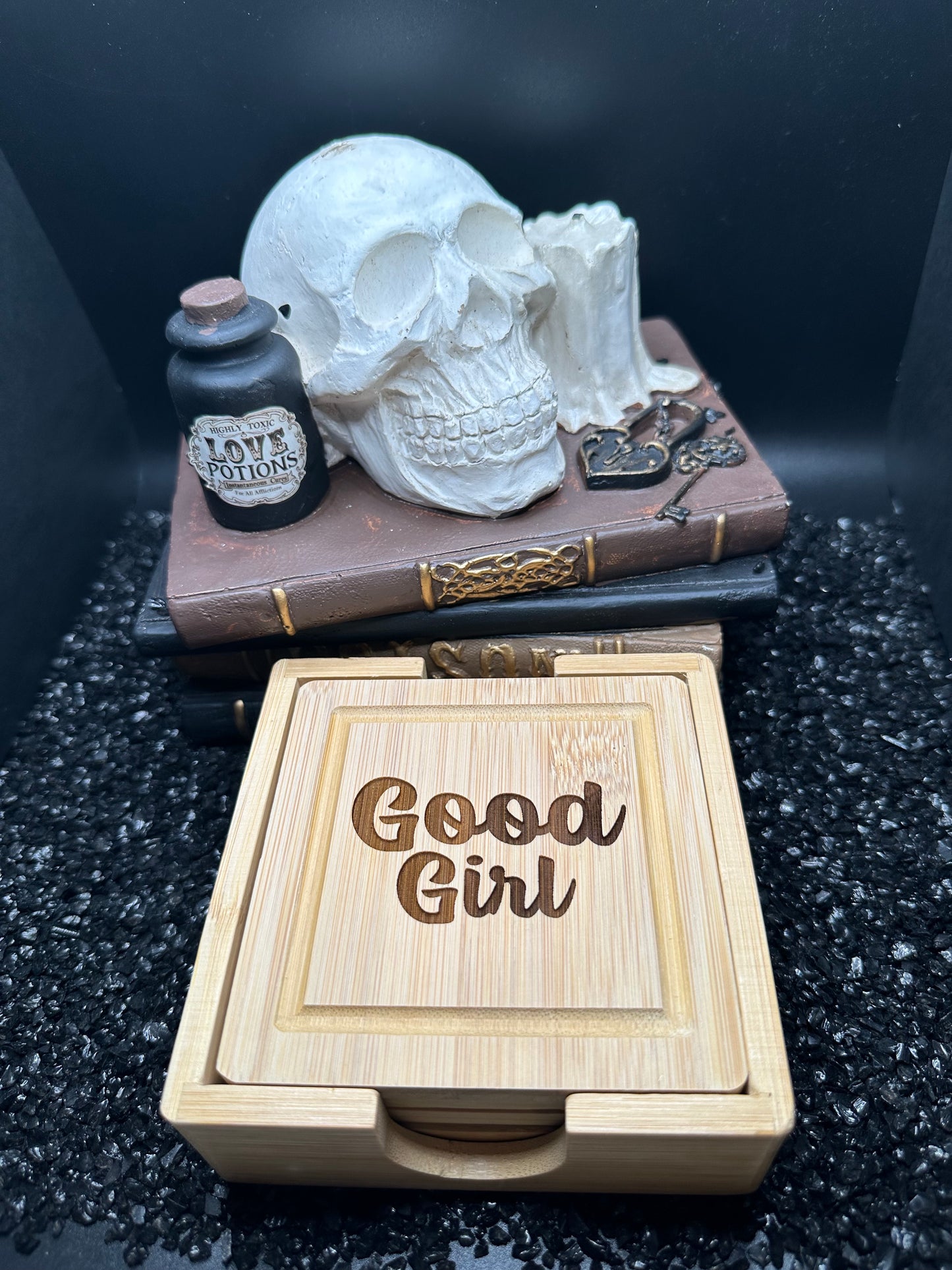 Good Girl Bamboo Coasters Set of 4