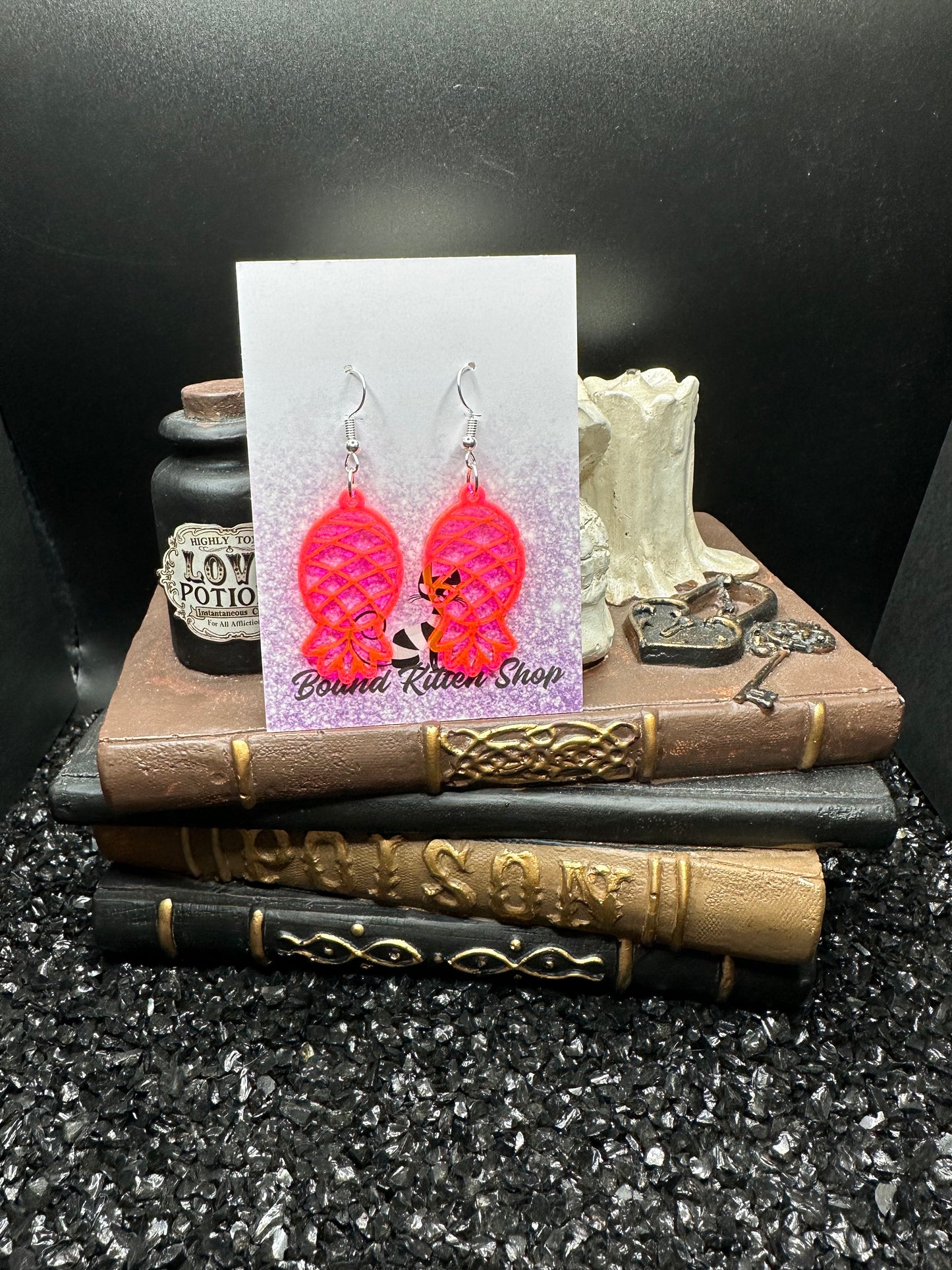 Upside Down Pineapple Hot Pink Acrylic Earrings