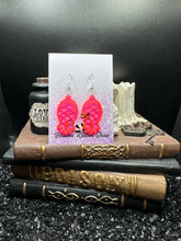 Load image into Gallery viewer, Upside Down Pineapple Hot Pink Acrylic Earrings
