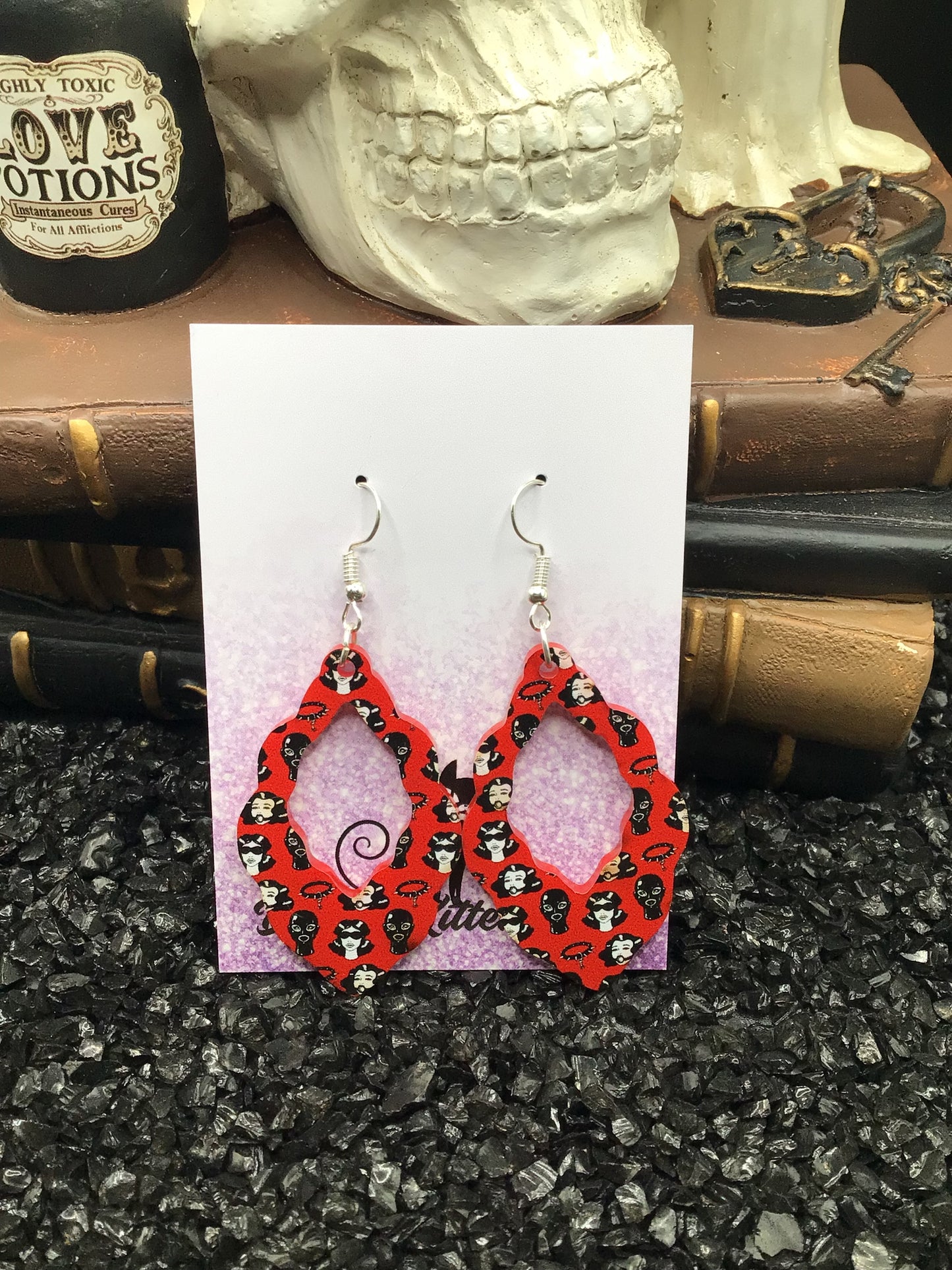 BDSM Scalloped Acrylic Earrings