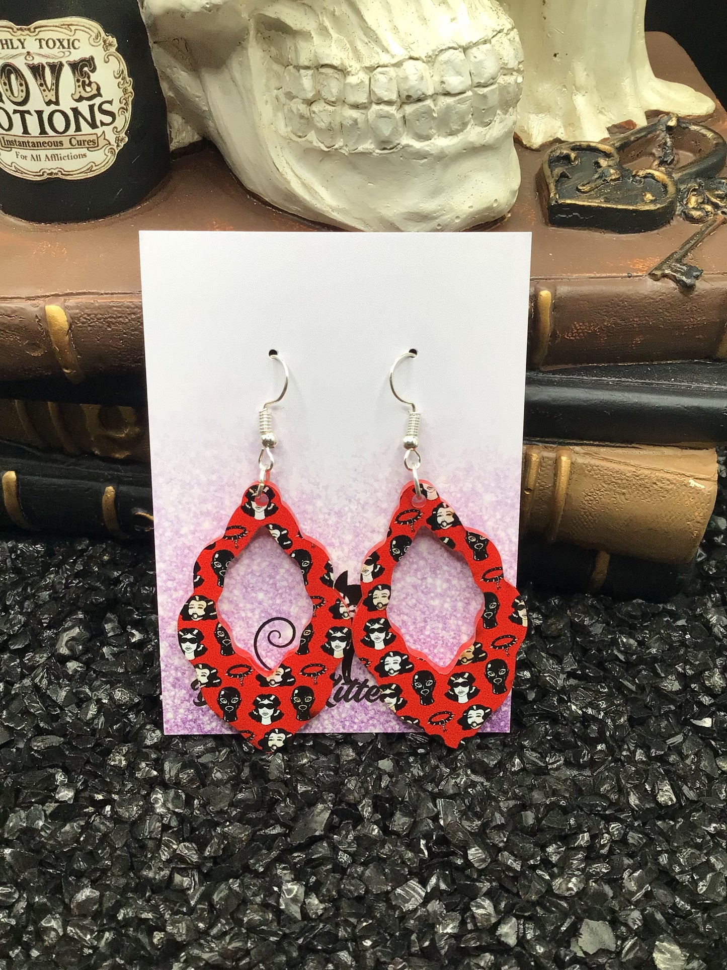 BDSM Scalloped Acrylic Earrings