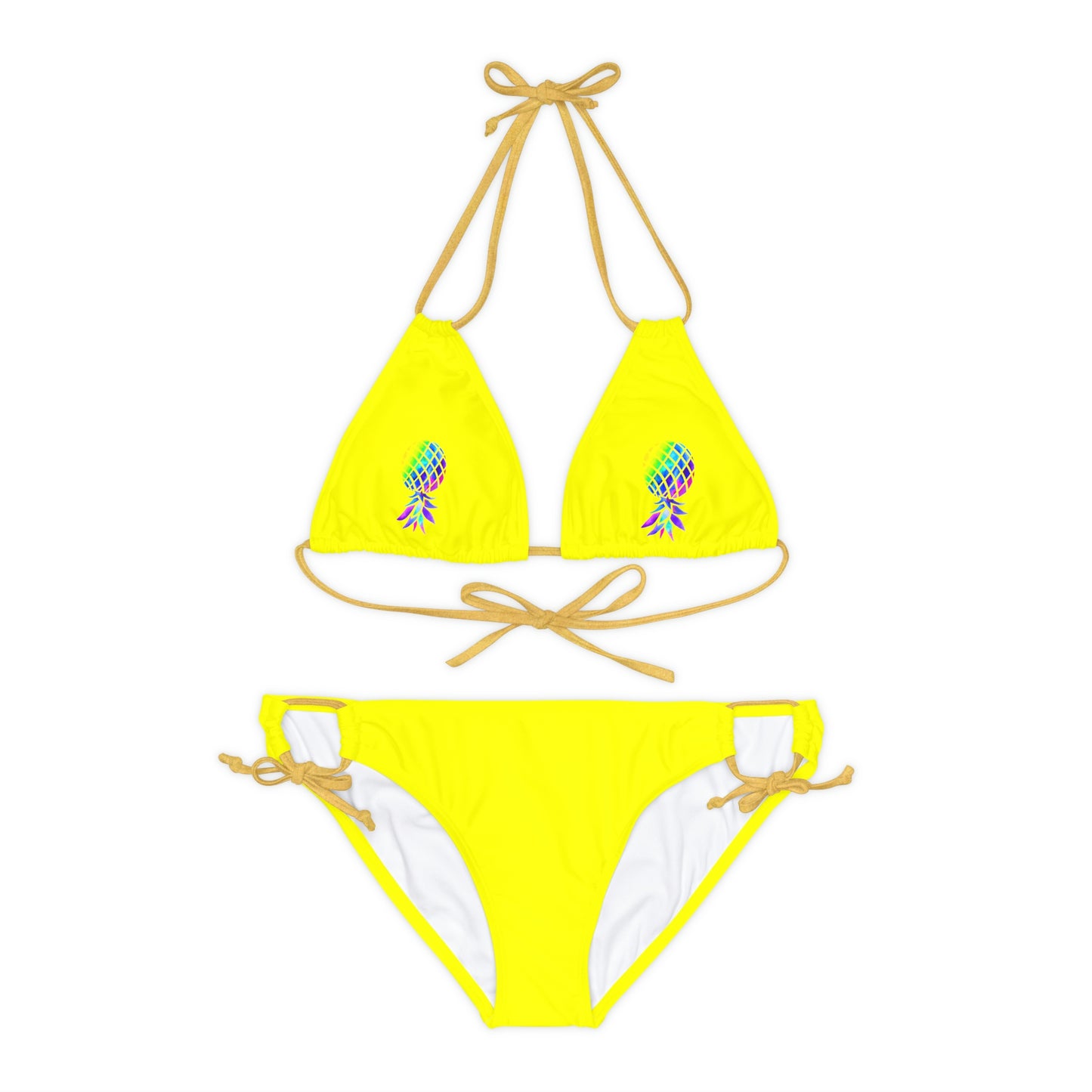 Upside down Pineapple Strappy Bikini Set