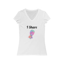 Load image into Gallery viewer, I Share Upside Down Pineapple Women&#39;s Jersey Short Sleeve V-Neck Tee
