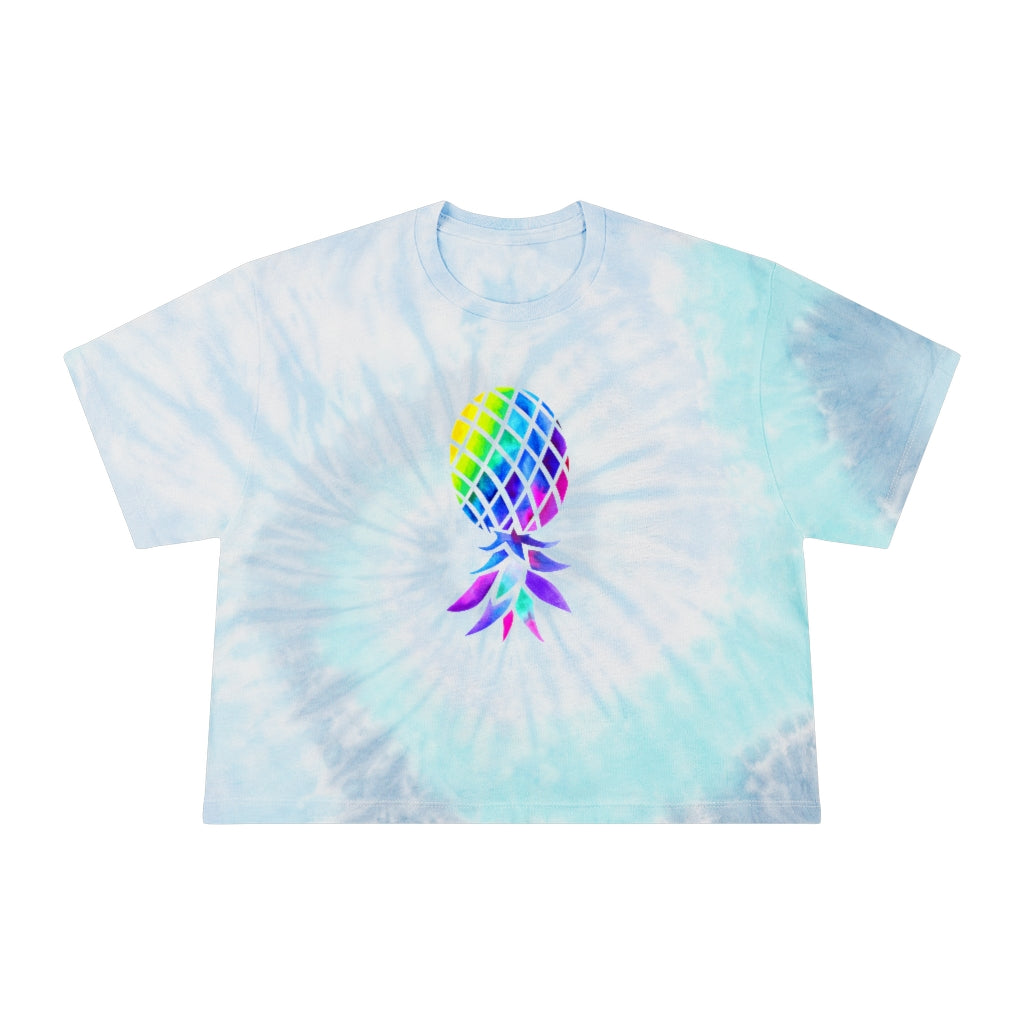 Upside Down Pineapple Women's Tie-Dye Crop Tee