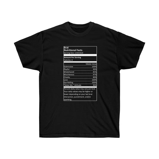 Brat Nutritional Facts Short-Sleeve Unisex Tee Shirt