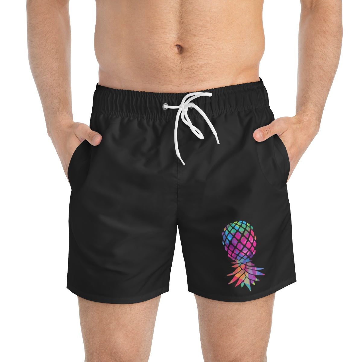 Upside Down Pineapple Mens Swim Trunks