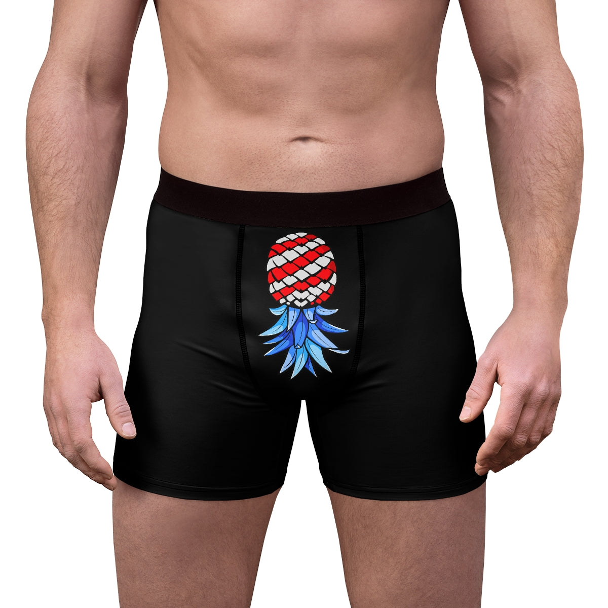 American Flag Upsidedown Pineapple Men's Boxer Briefs