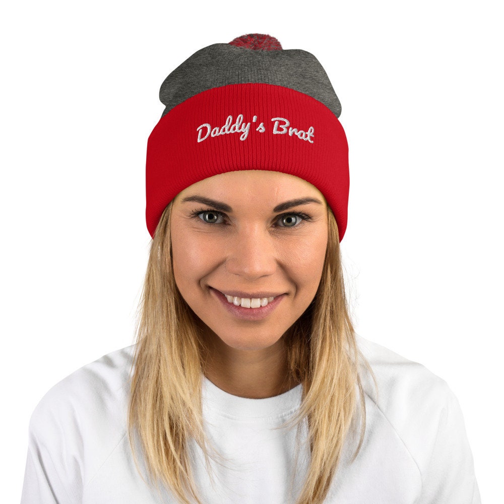 Daddy's Brat Pom-Pom Beanie Hat