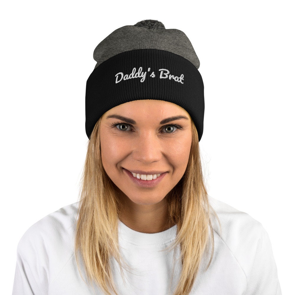 Daddy's Brat Pom-Pom Beanie Hat