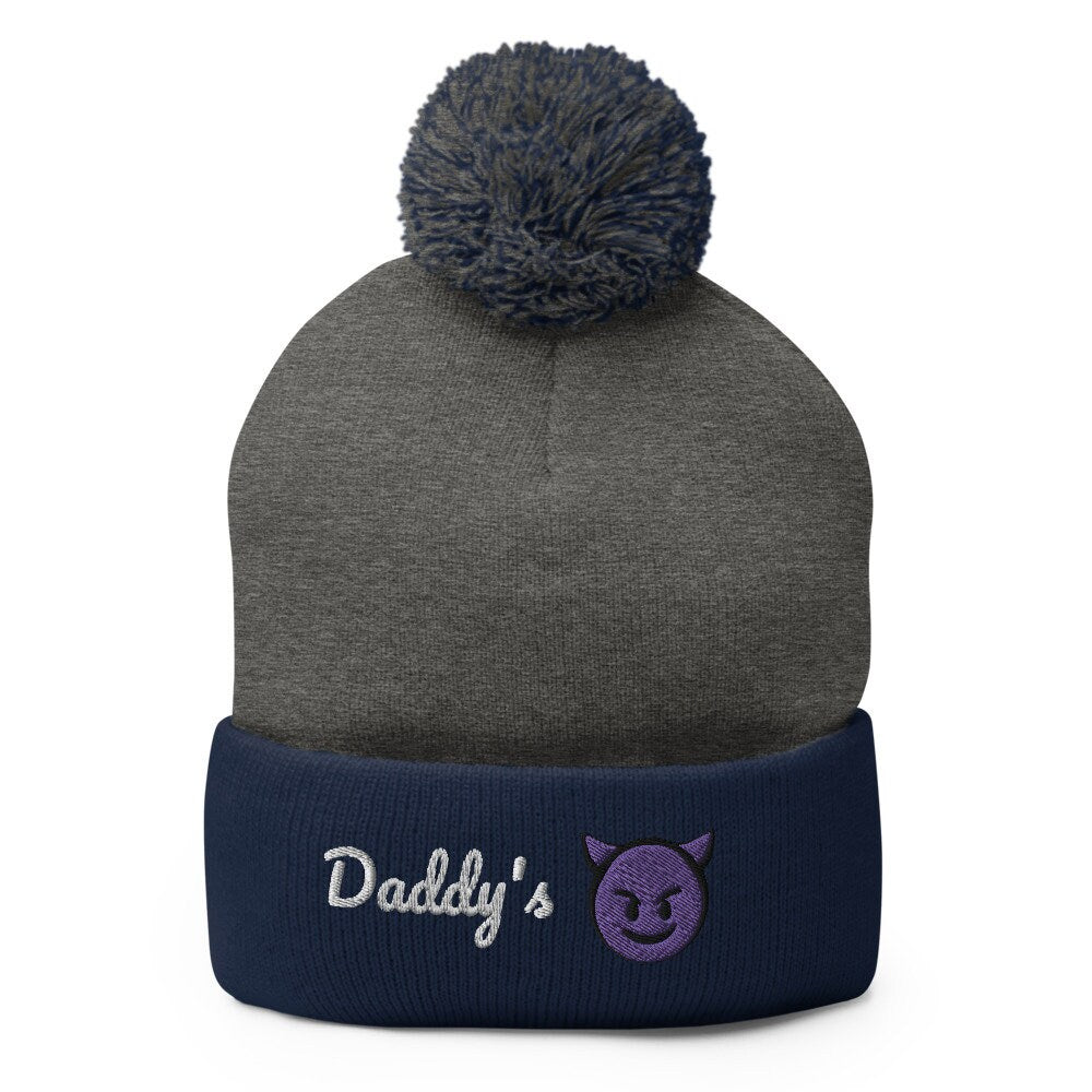 Daddy's Devil (emoji) Pom-Pom Beanie Hat