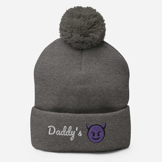 Daddy's Devil (emoji) Pom-Pom Beanie Hat