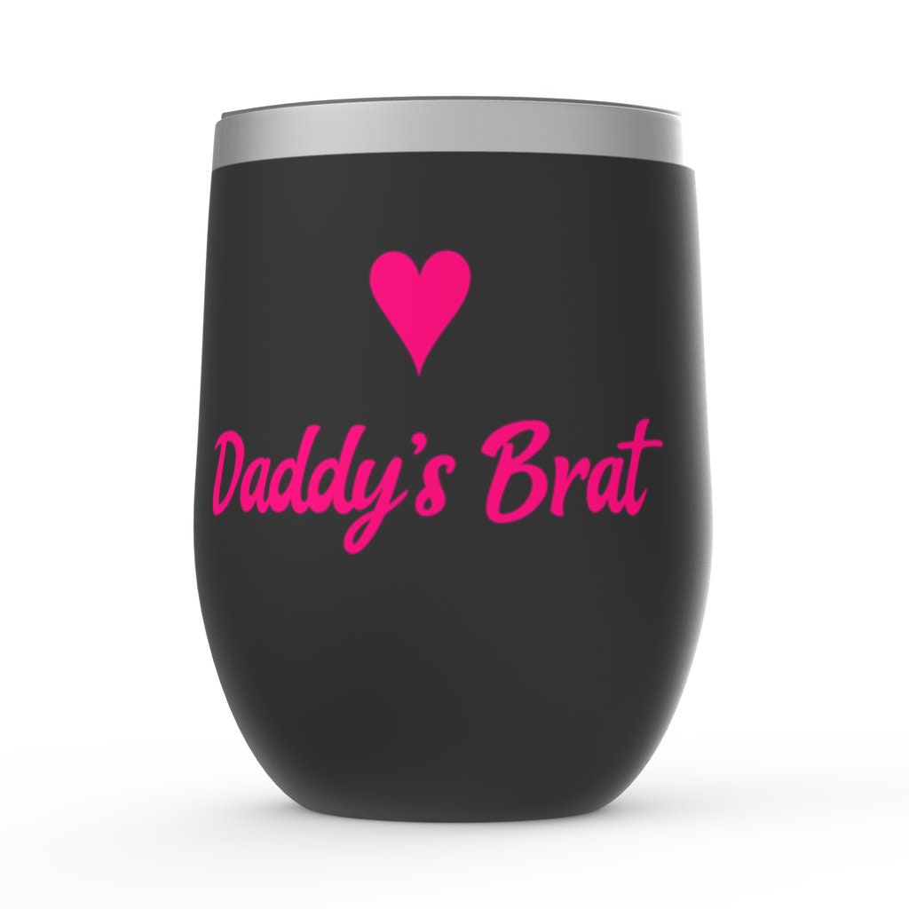 Daddy's Brat Black 12oz Wine Tumblers