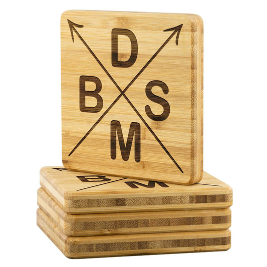 BDSM Bamboo Coasters Set of 4