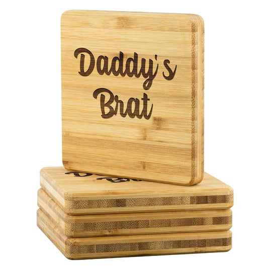 Daddy's Brat Bamboo Coasters Set of 4