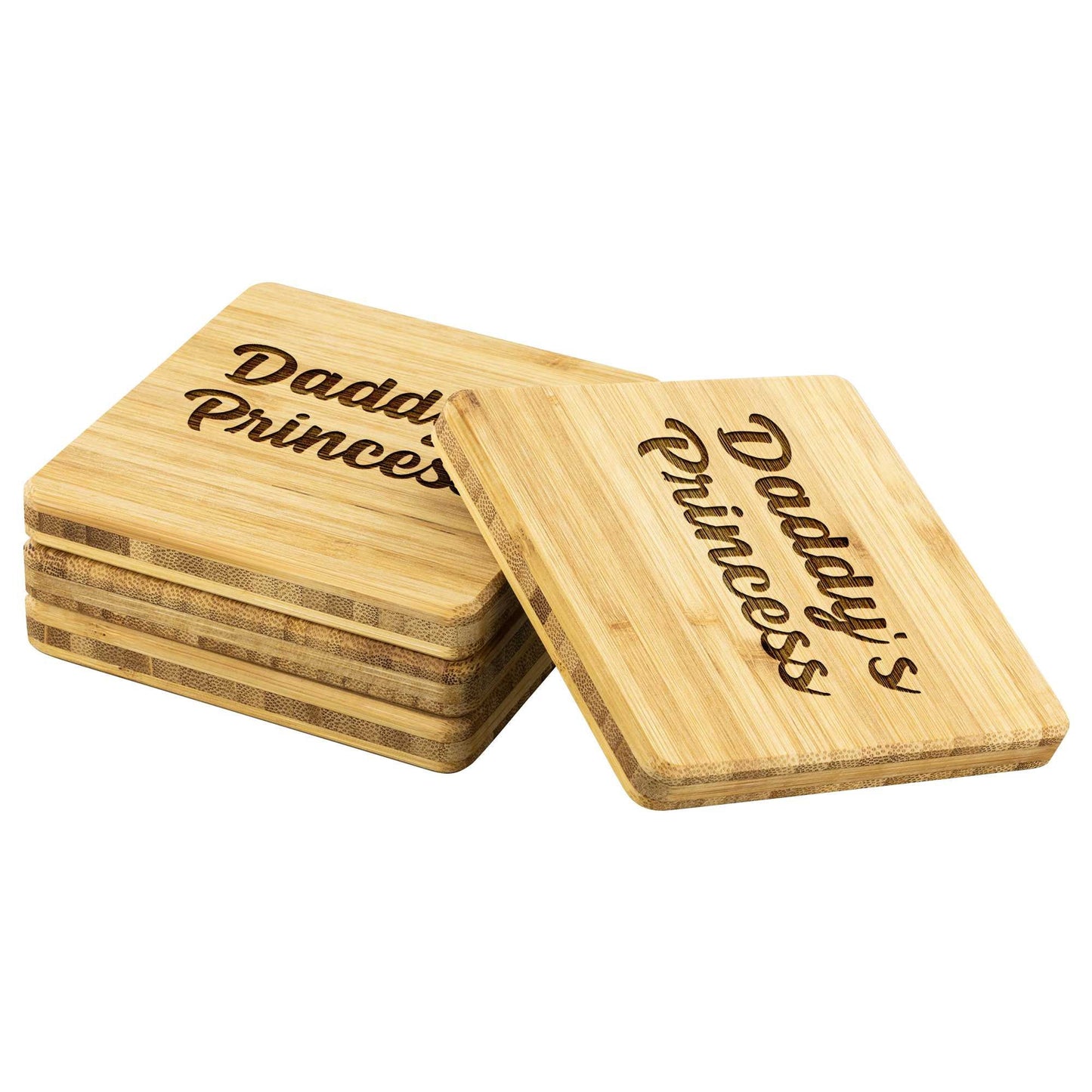 Daddy's Princess Bamboo Coasters Set of 4