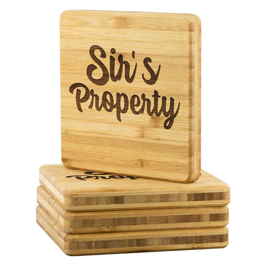 Sir's Property Bamboo Coasters Set of 4