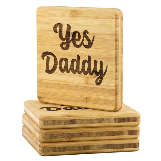 Yes Daddy Bamboo Coasters Set of 4