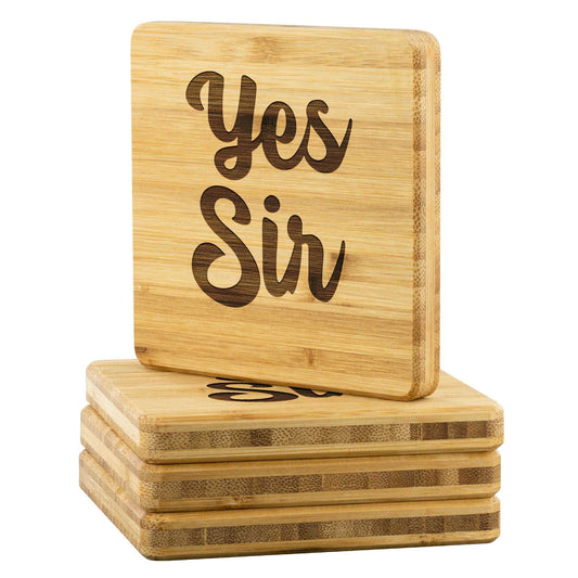 Yes Sir Bamboo Coasters Set of 4