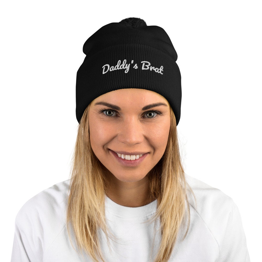 Daddy's Brat Pom-Pom Beanie Hat