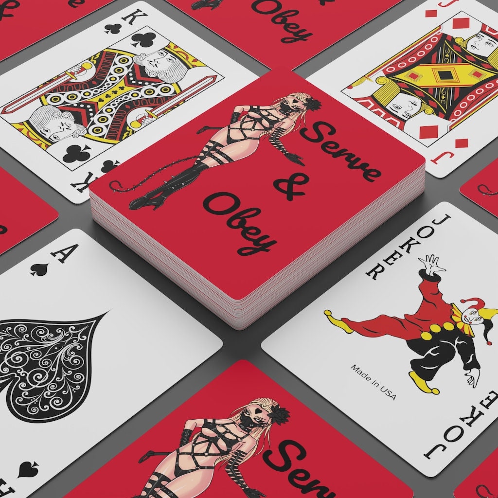 Cartes de poker personnalisées Dominatrix Serve &amp; Obey