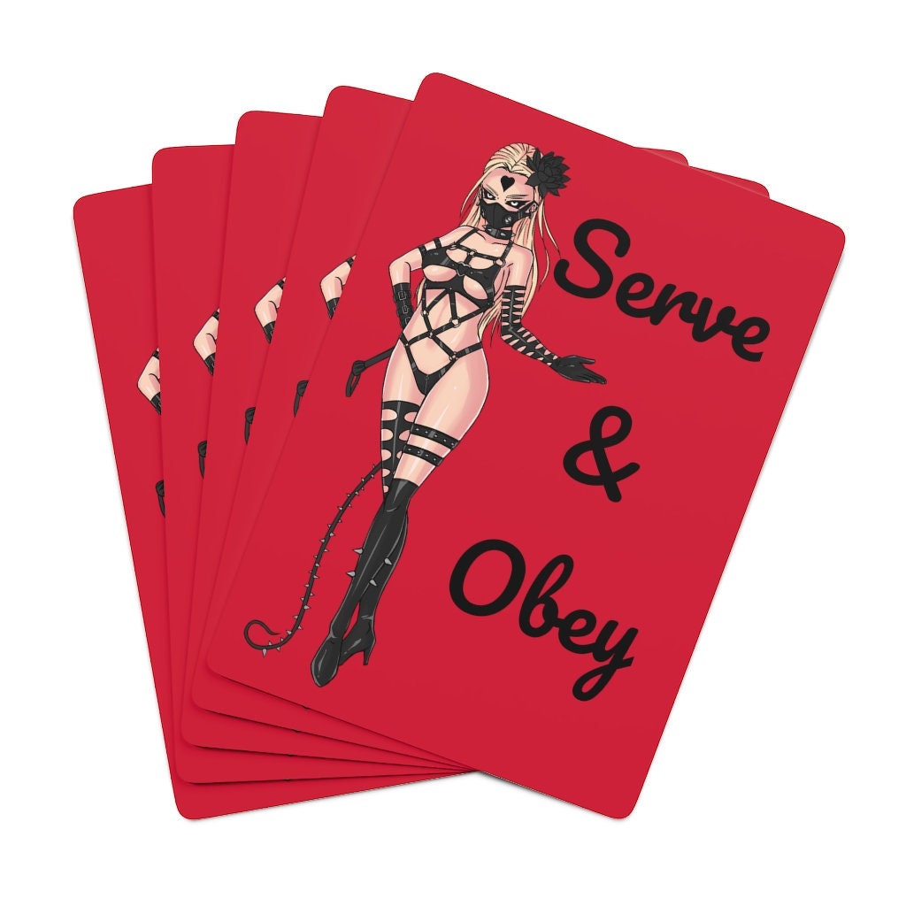 Cartes de poker personnalisées Dominatrix Serve &amp; Obey