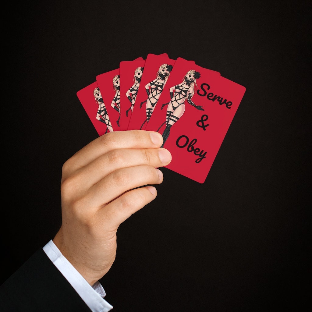 Cartes de poker personnalisées Dominatrix Serve &amp; Obey