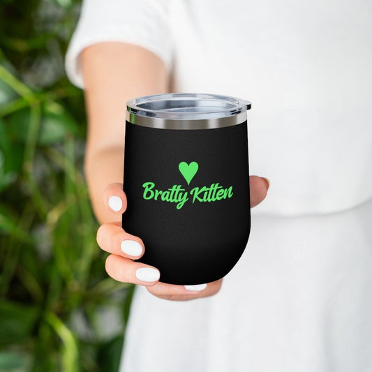 Bratty Kitten Stemless 12 oz Wine Tumblers