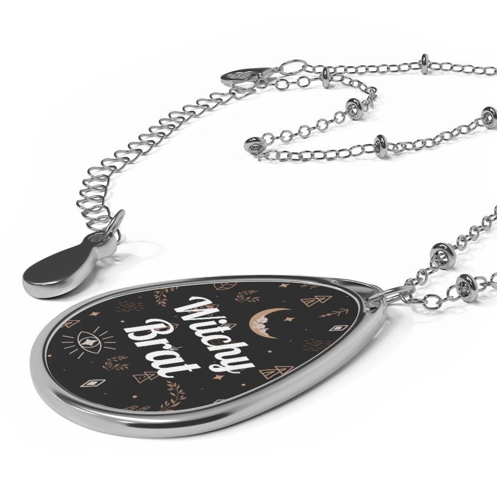 Witchy Brat Oval Necklace