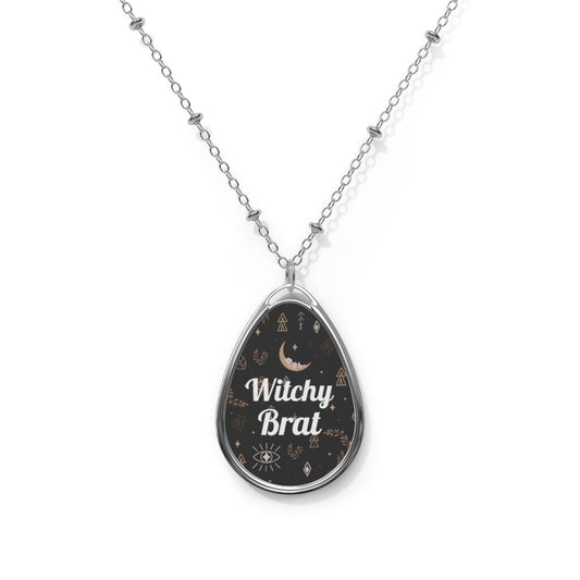 Witchy Brat Oval Necklace