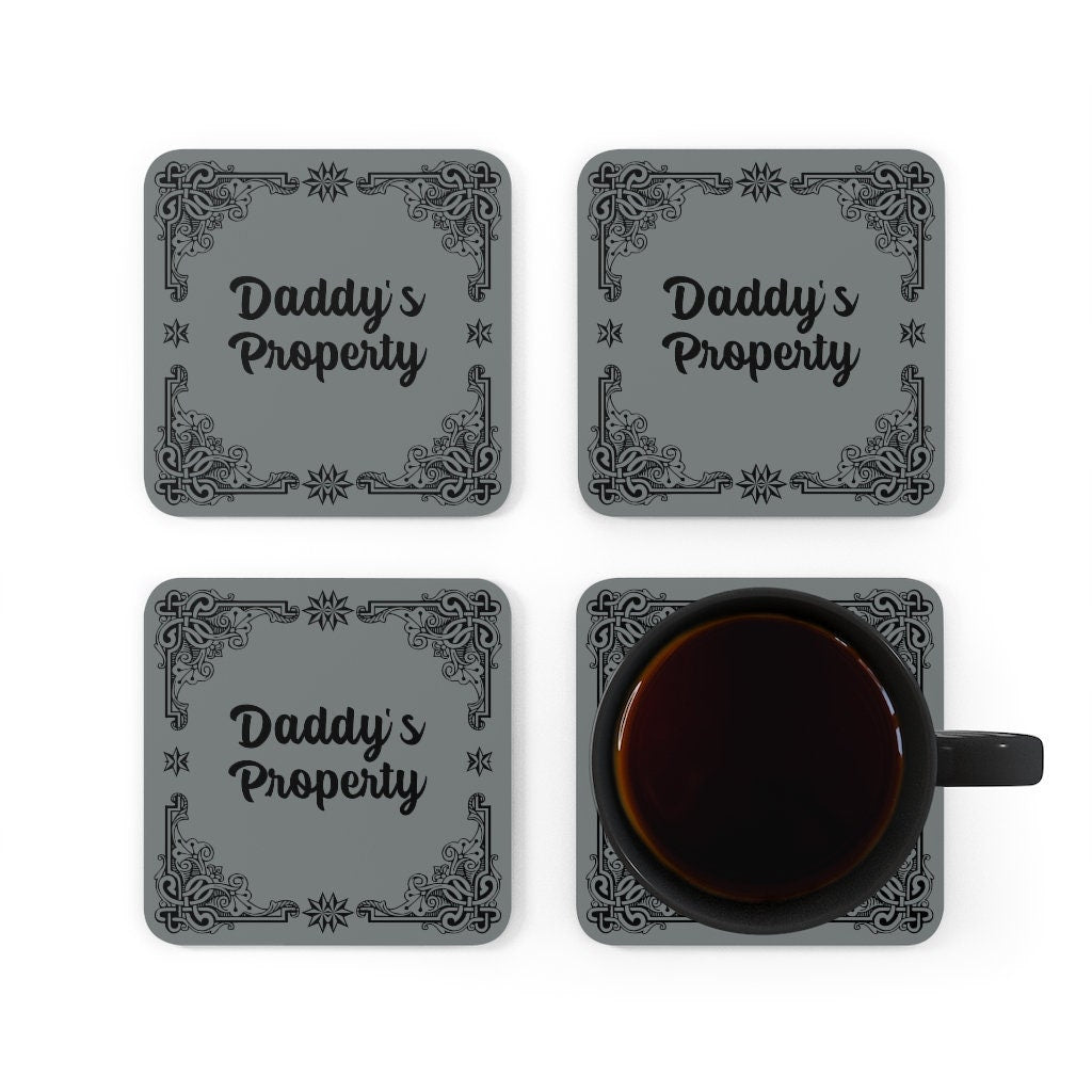 Daddy's Property Cork Back Coaster