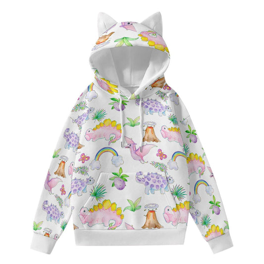 Dino & Rainbow Little Hoodie With Decorative Ears