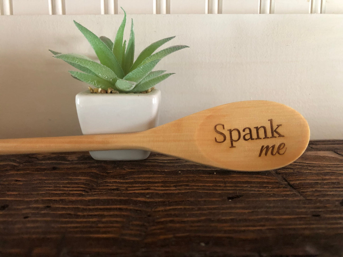 Cuillère en bois gravée Spank Me, longueur de 12 pouces