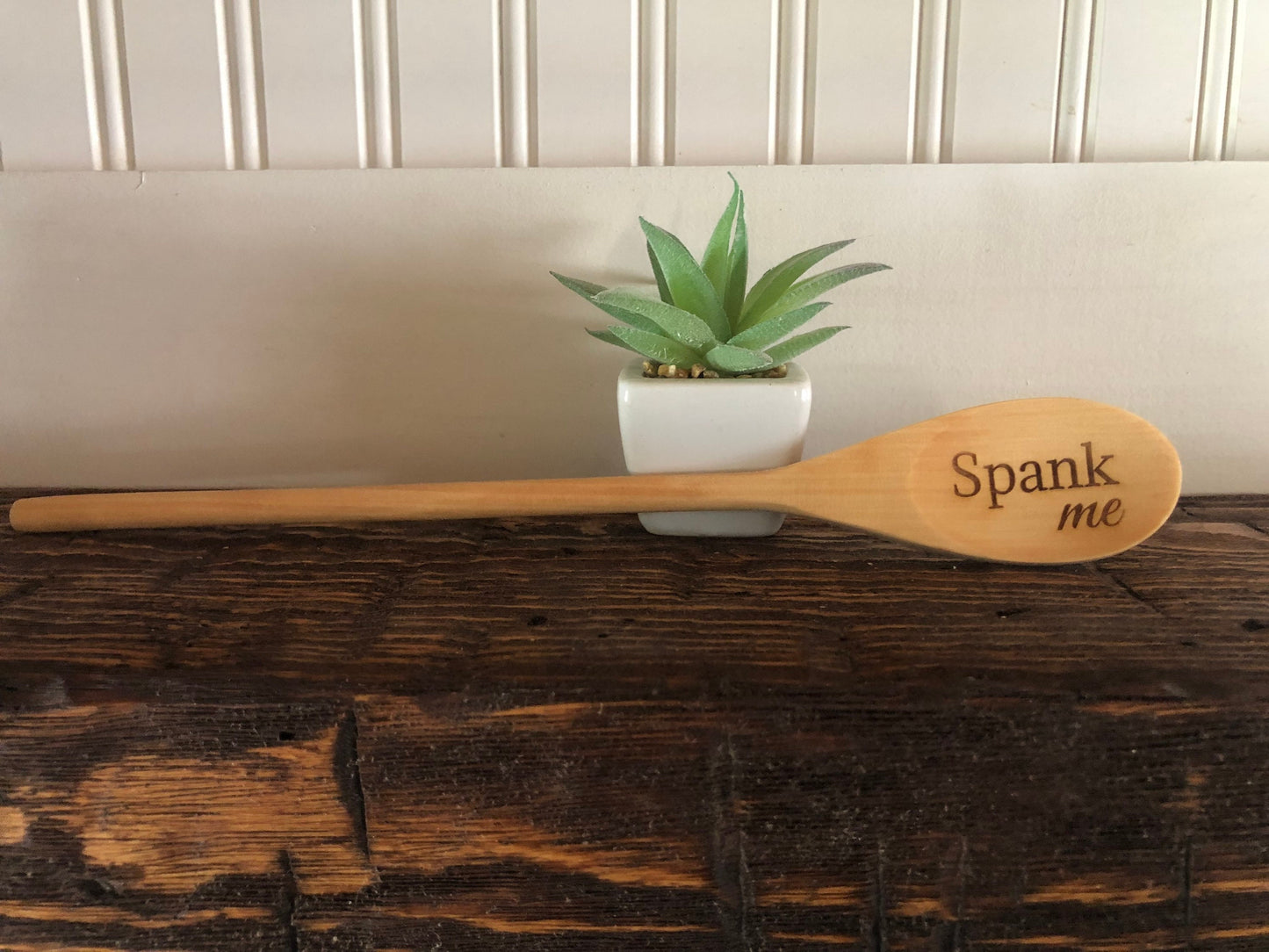 Cuillère en bois gravée Spank Me, longueur de 12 pouces