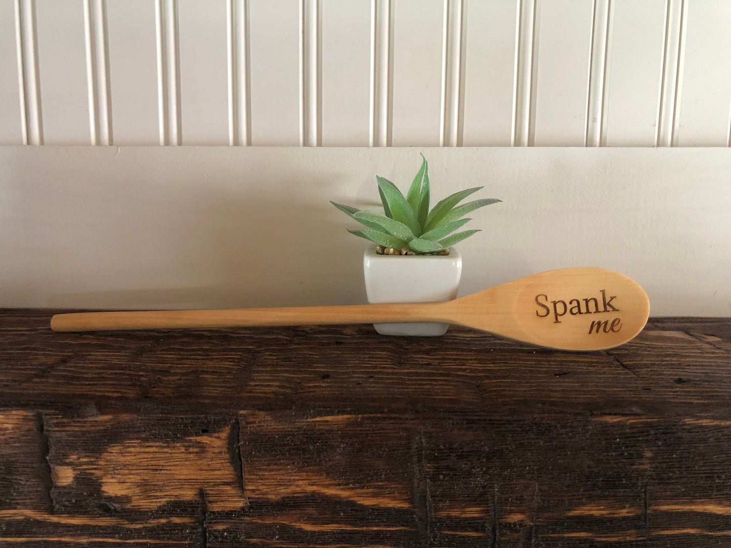 Cuillère en bois gravée Spank Me, longueur de 12 pouces