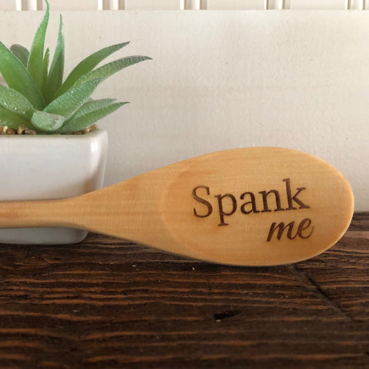 Spank Me Engraved Wood Spoon, 12 inch length