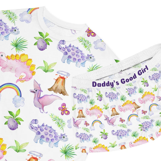 Dino Daddy's Good Girl Little Women's Short Pajama Set