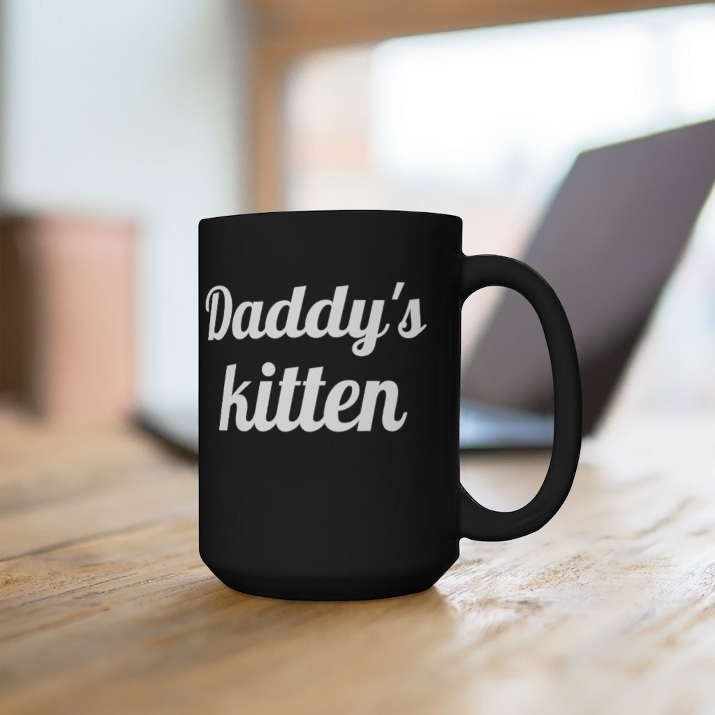 Daddy's Kitten Black Mug 15oz