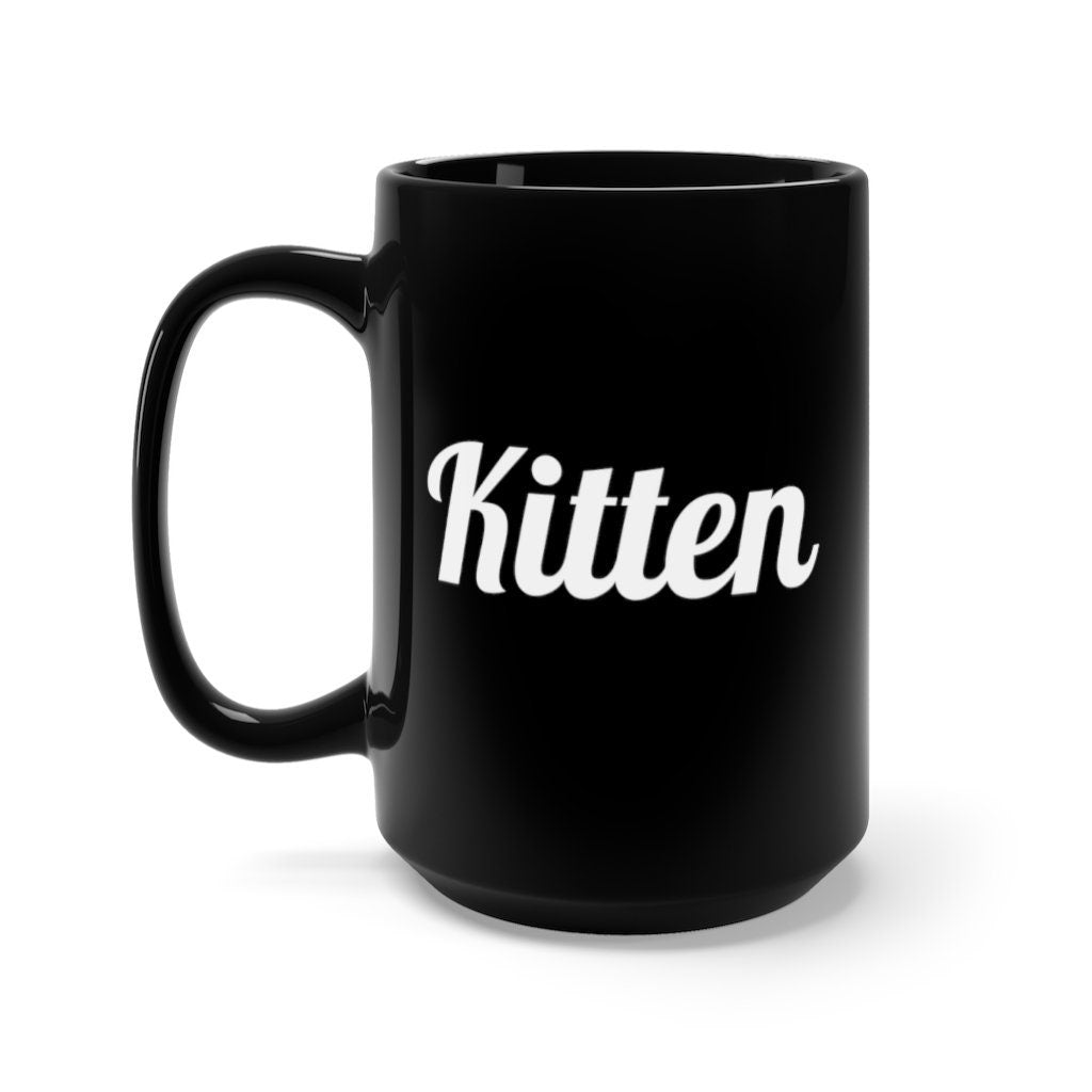 Kitten Black Mug 15oz