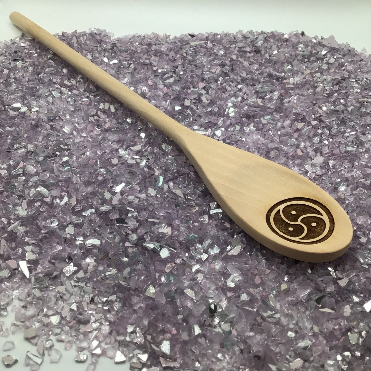 Triskelion Engraved Wood Spoon, 12 inch length