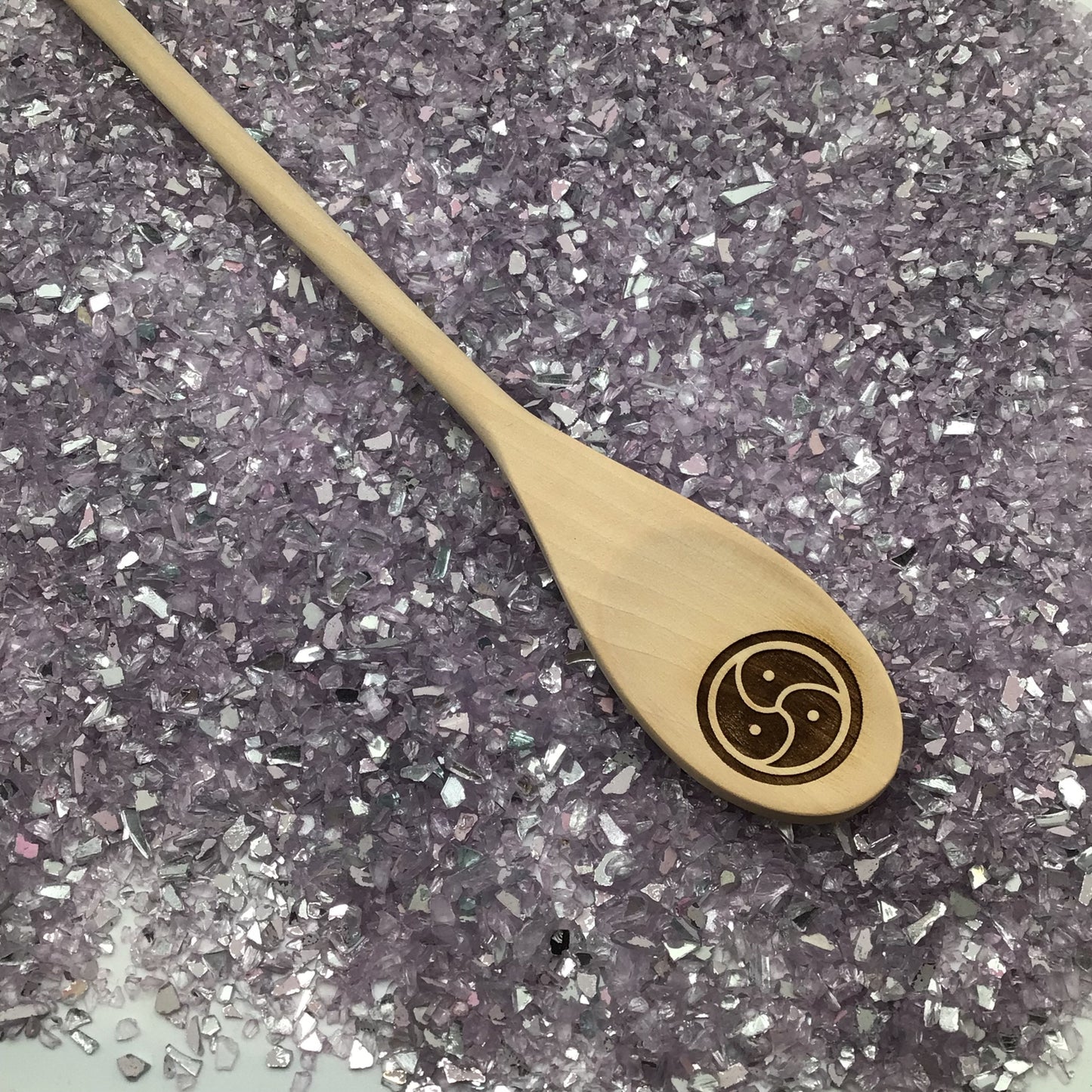 Triskelion Engraved Wood Spoon, 12 inch length