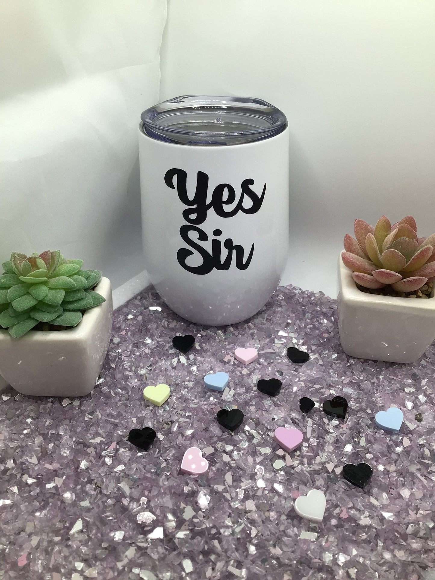 Yes Sir Stemless 12 oz Wine Tumblers