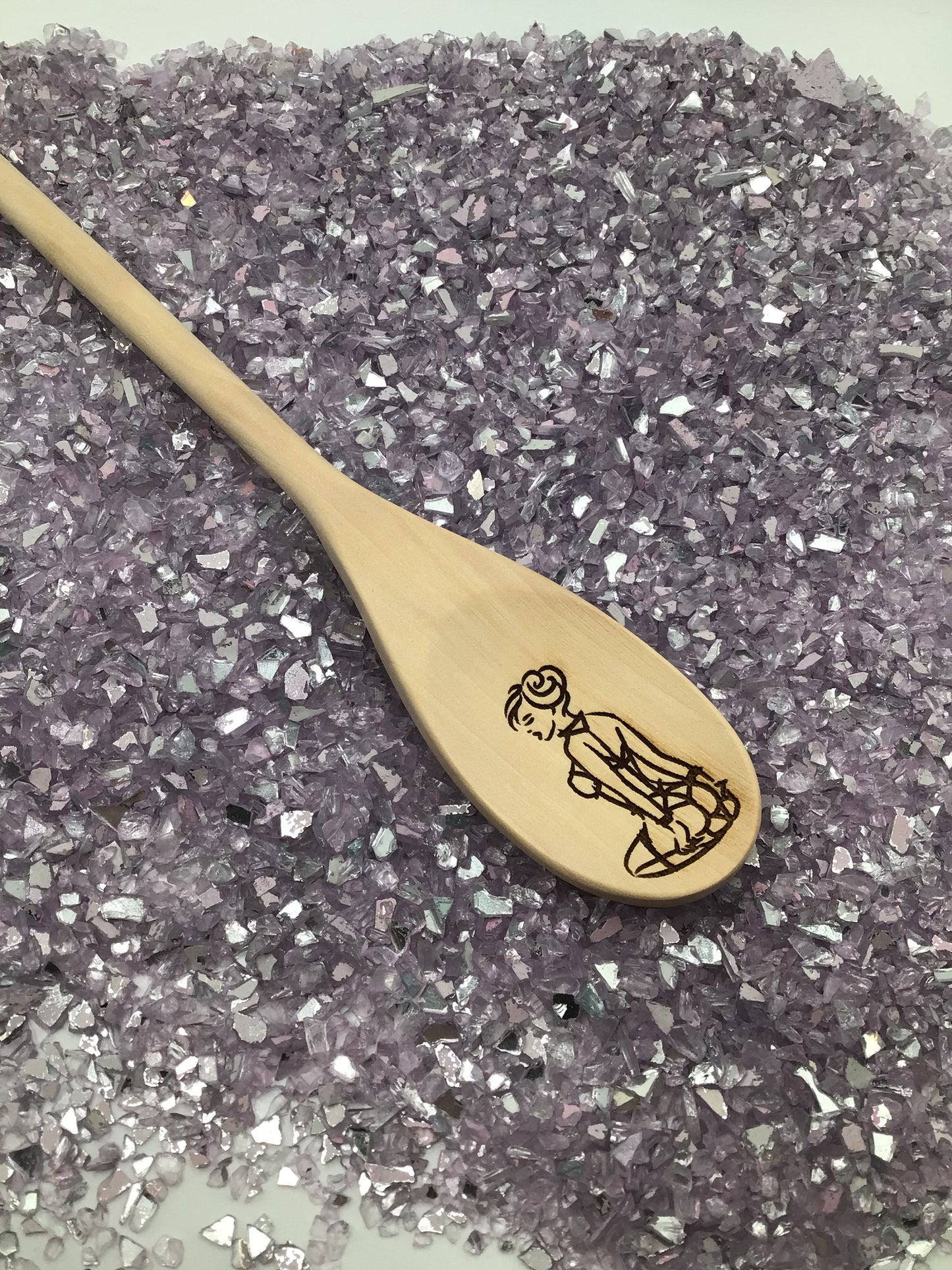 Submissive Women Engraved Wood Spoon, 12 inch length