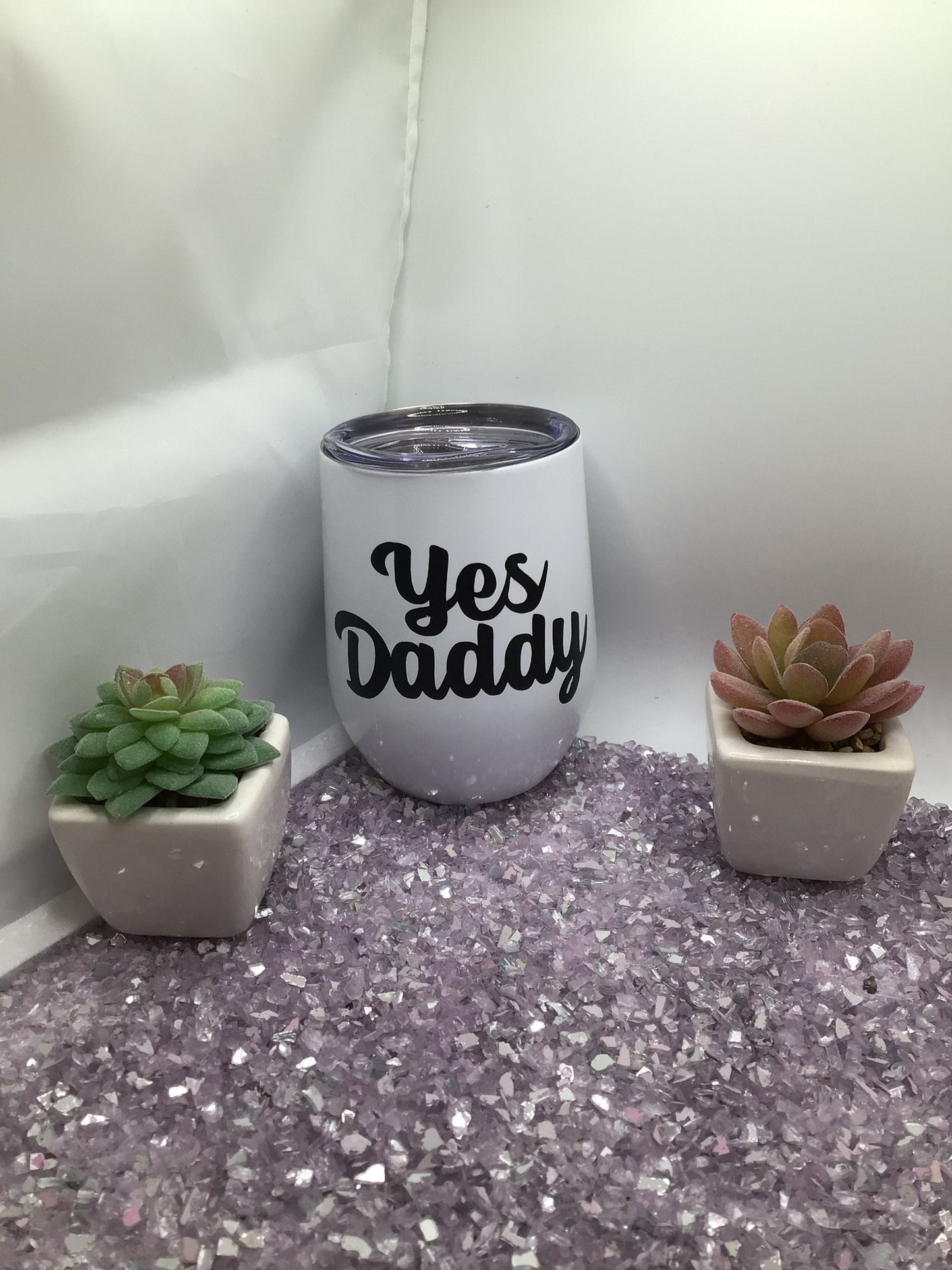 Yes Daddy Stemless 12 oz Wine Tumblers