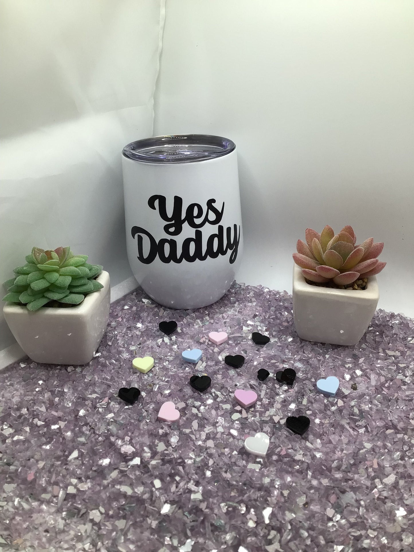 Yes Daddy Stemless 12 oz Wine Tumblers